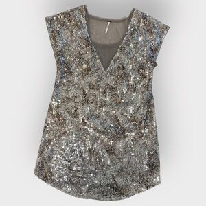 Free People Midnight Dreamer Shattered Glass Mini Shift Dress